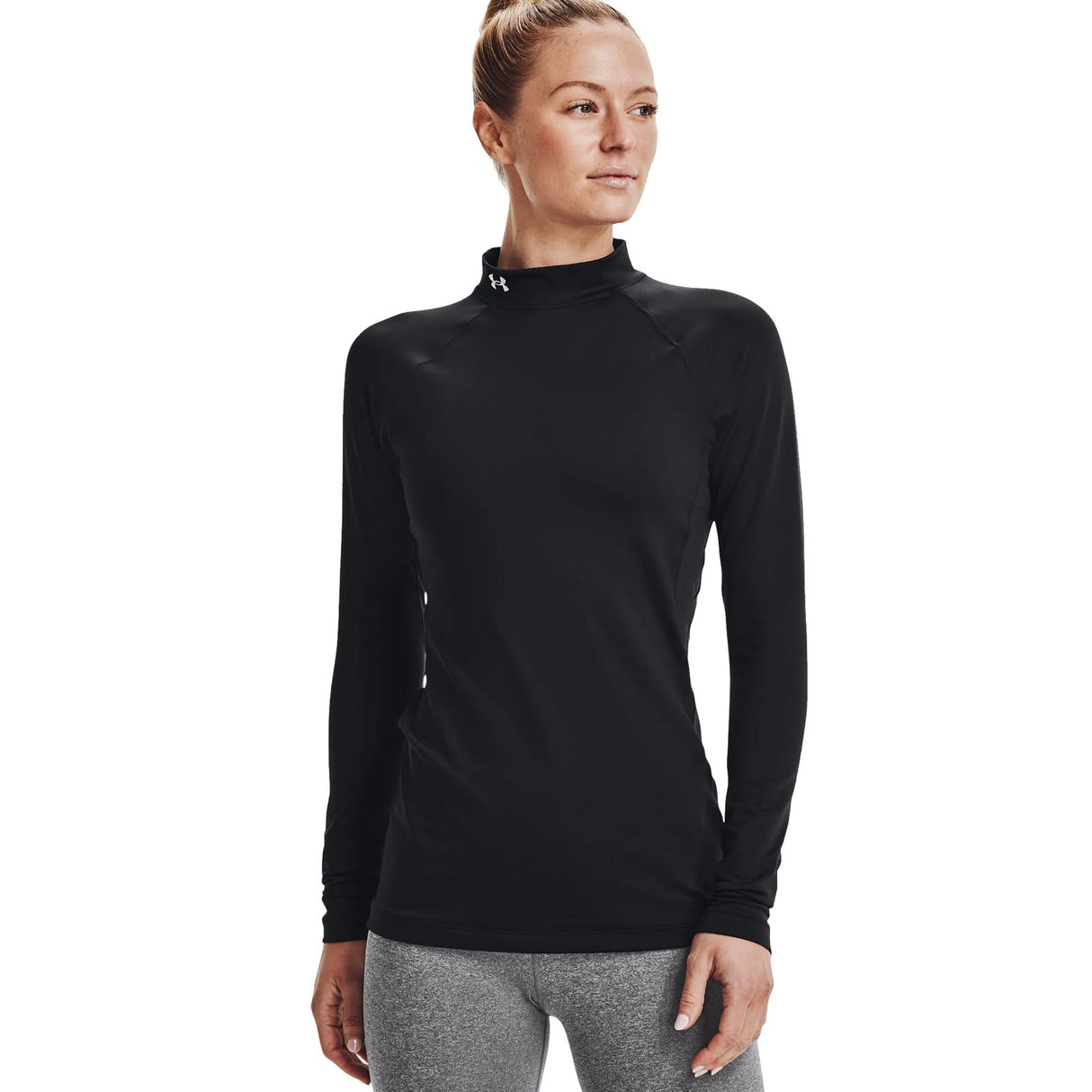 UA Wmn Authentics Mockneck BLACK