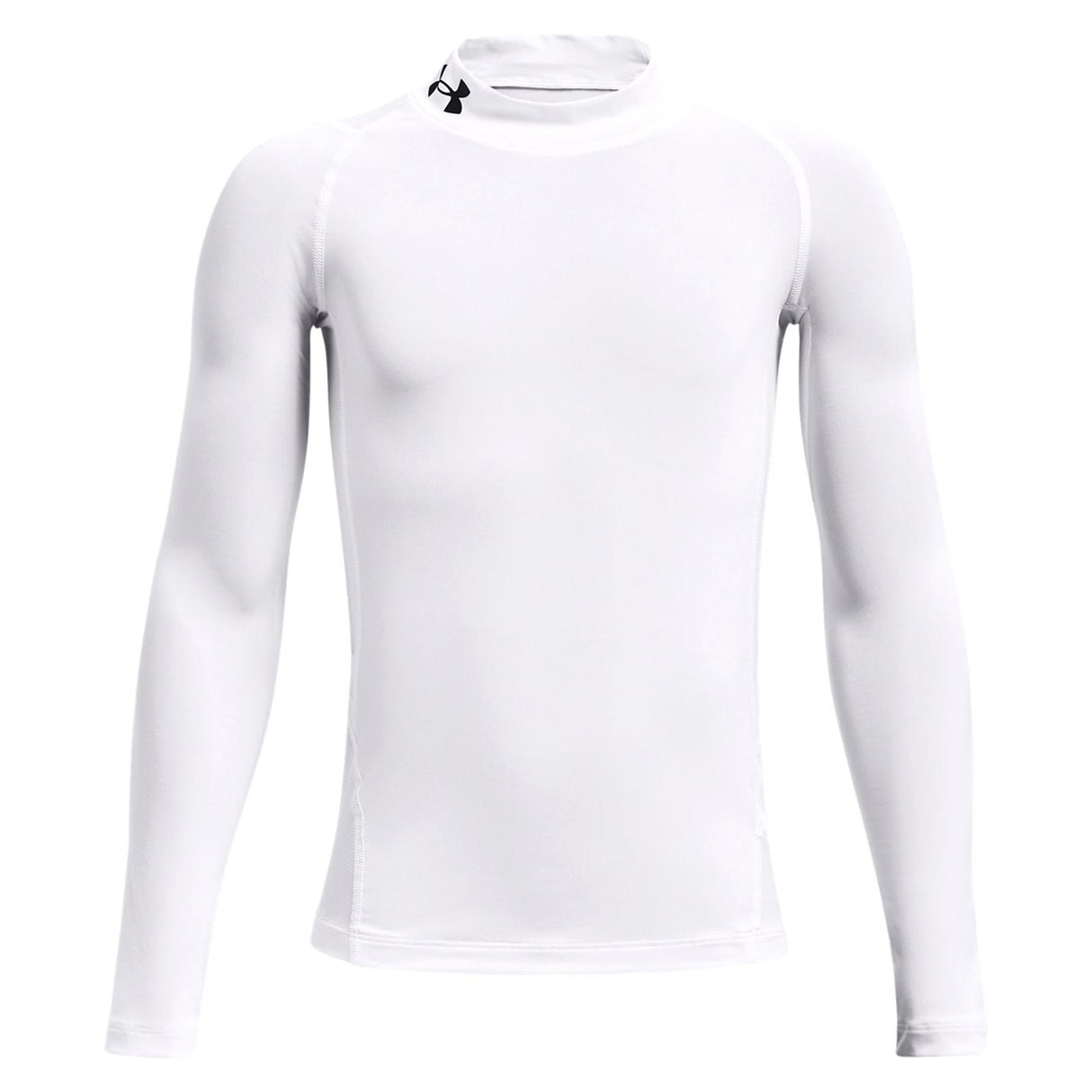 UA BOYS HG ARMOUR MOCK LS WHITE
