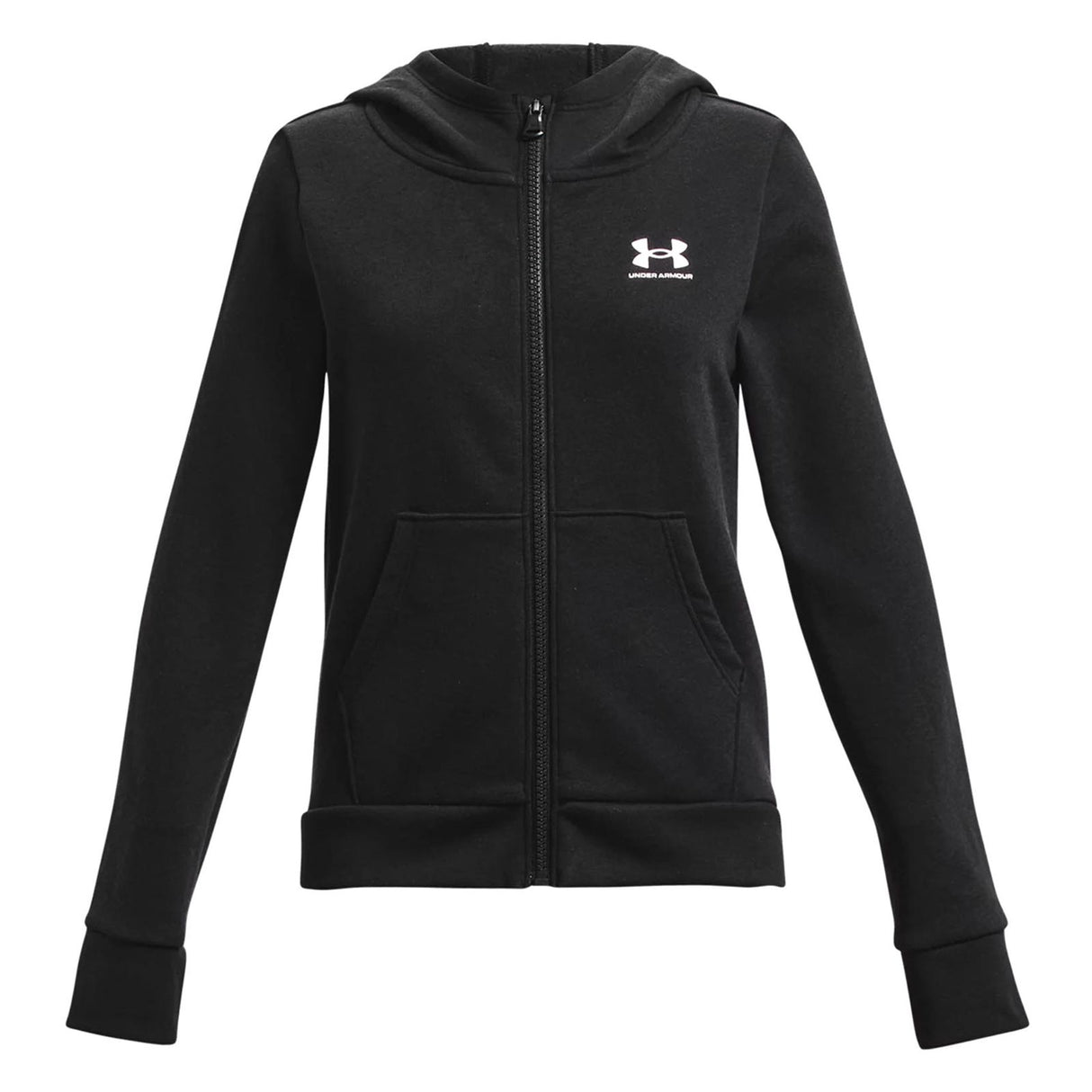 UA GIRLS RIVAL FLEECE LU FZ HOODIE BLACK