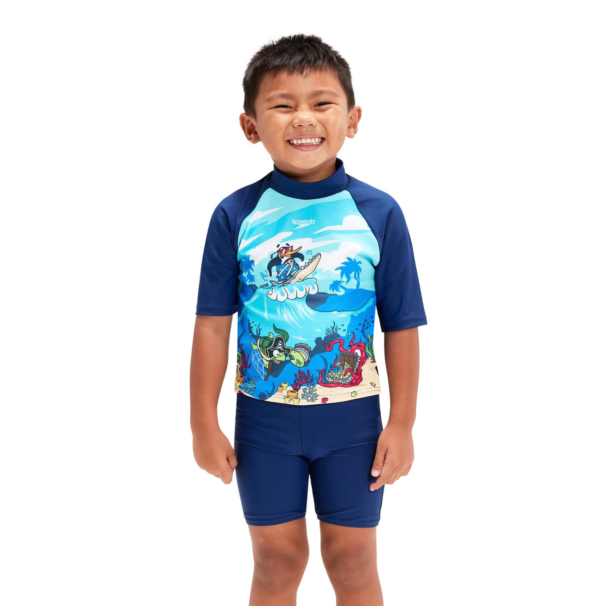 SPEEDO LTS JAM RASH TOP SET IM BLUE