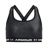 UA Kids Crossback Mid Printed Bra Black