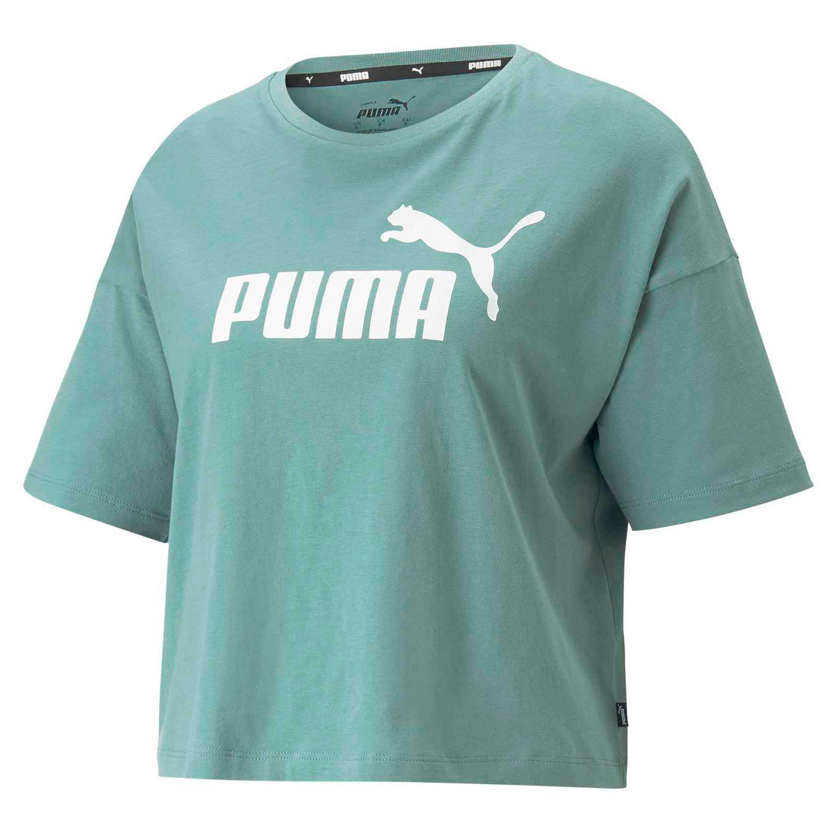 Puma Wmns ESS Cropped Logo Tee Blue