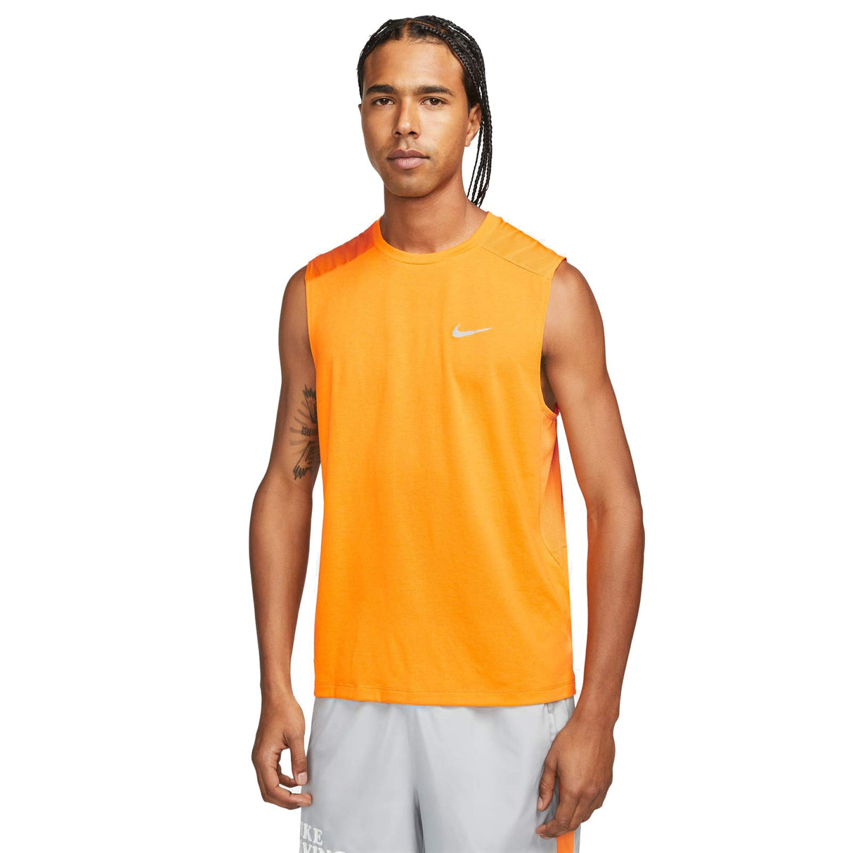 Nike Mens DF Run Rise 365 Tank Orange