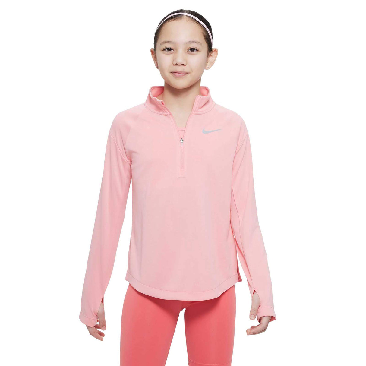 Nike Girls DF LS Top HZ Run Pink