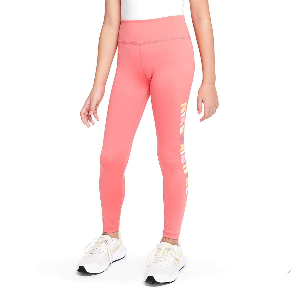 Nike Girls DF One Logo Print Tight  Pnk