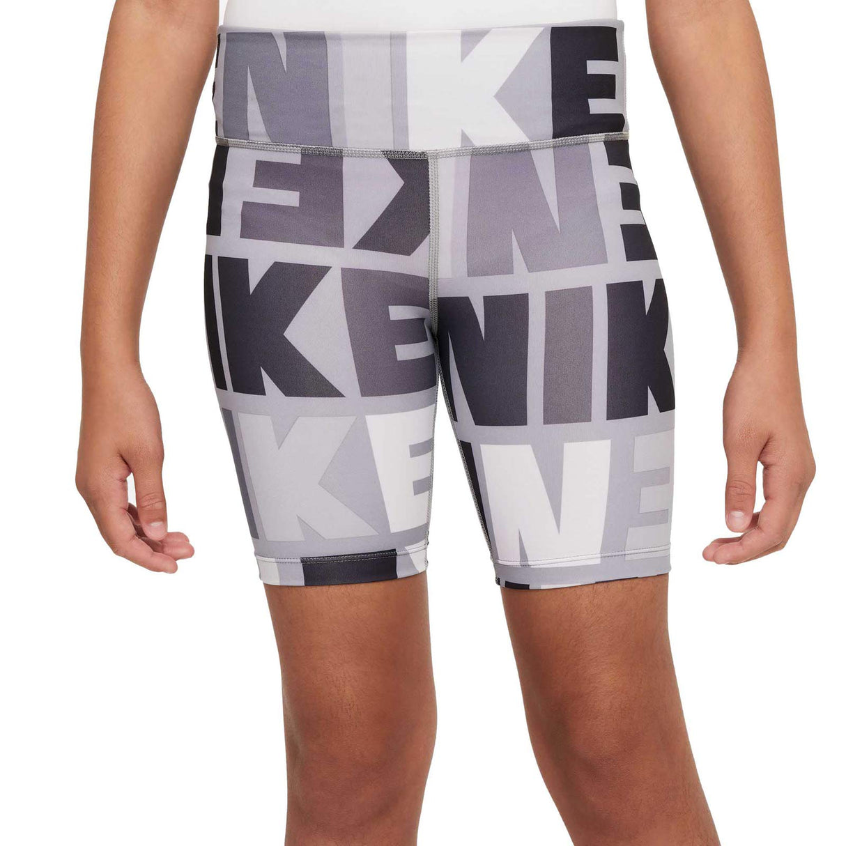 Nike Girls DF One Bike Sho Logo Prnt Gry