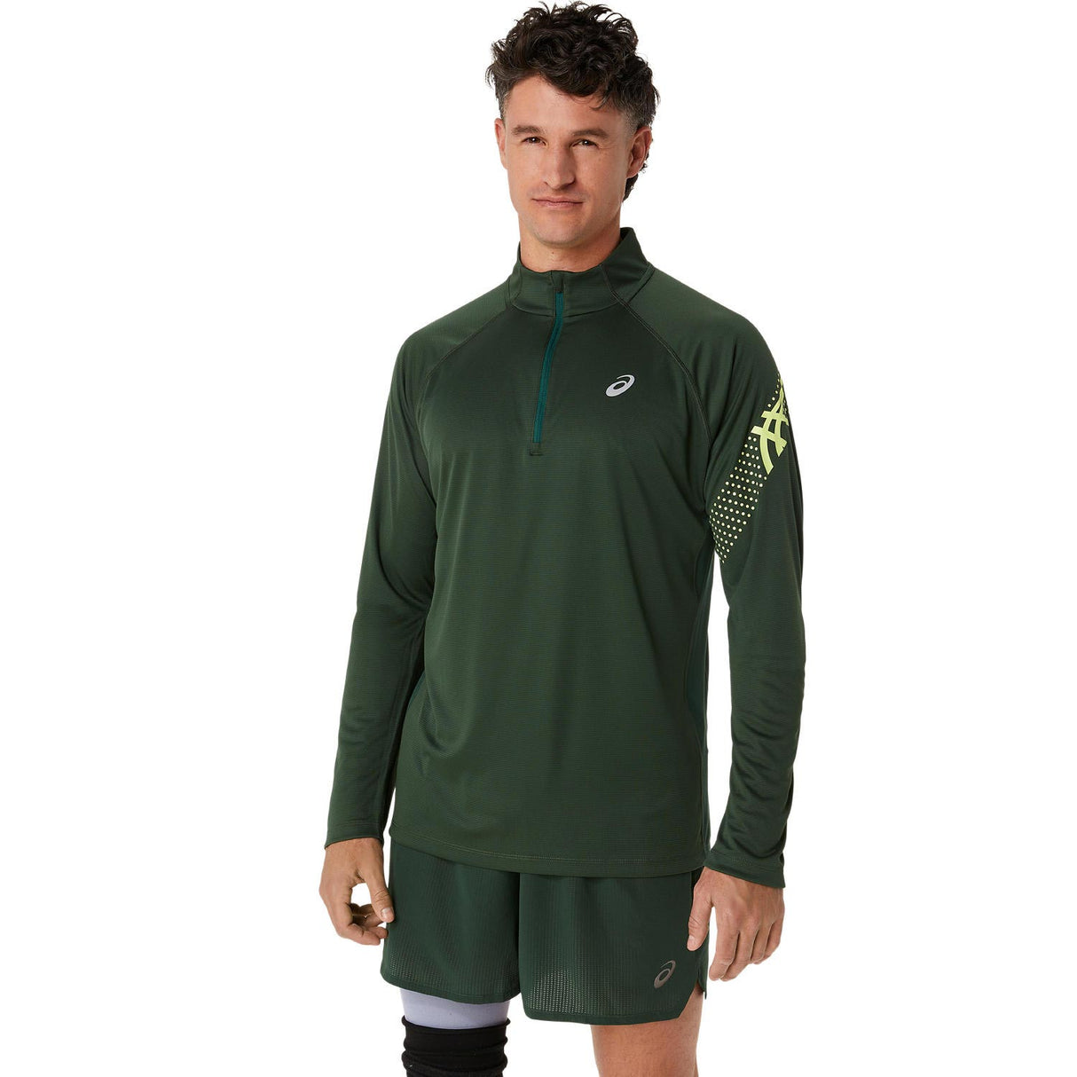 Asics Mens Icon LS HZ Top Green