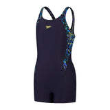 Speedo Girls Printed Panel Legsuit Black