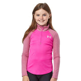 UA Girls Tech Graphic Half Zip Pink