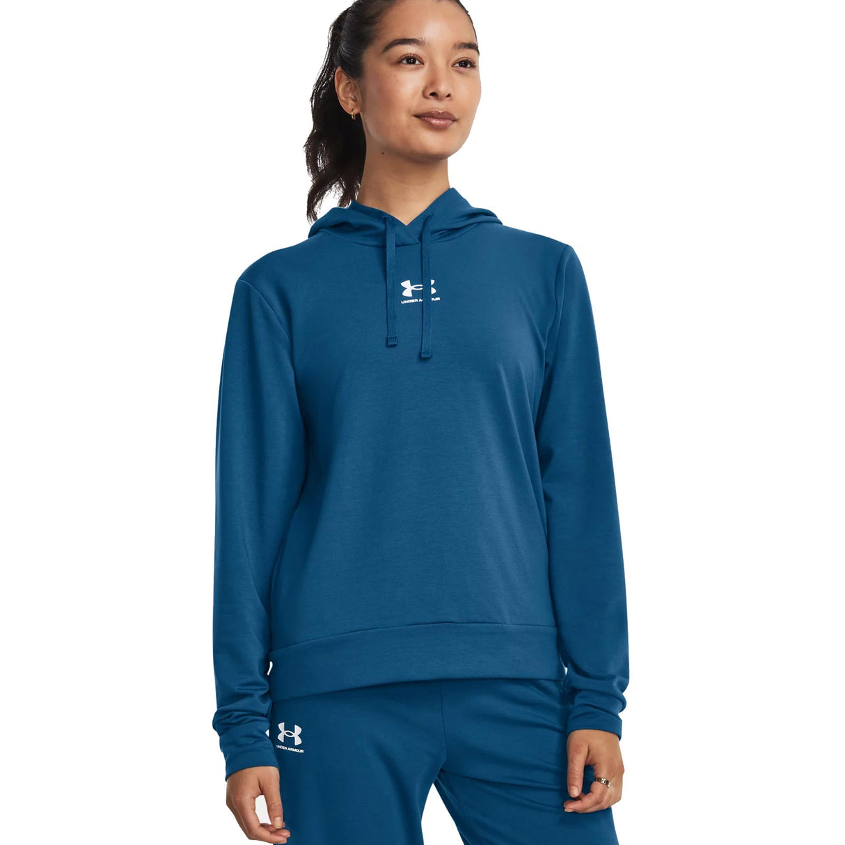 UA Womens Rival Terry Hoodie Blue