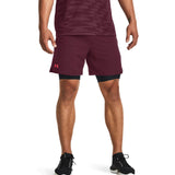 UA Mens Vanish Woven 6in Shorts Maroon