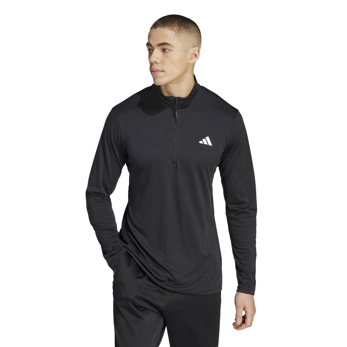 adidas Mens TR ES HZ Top Black