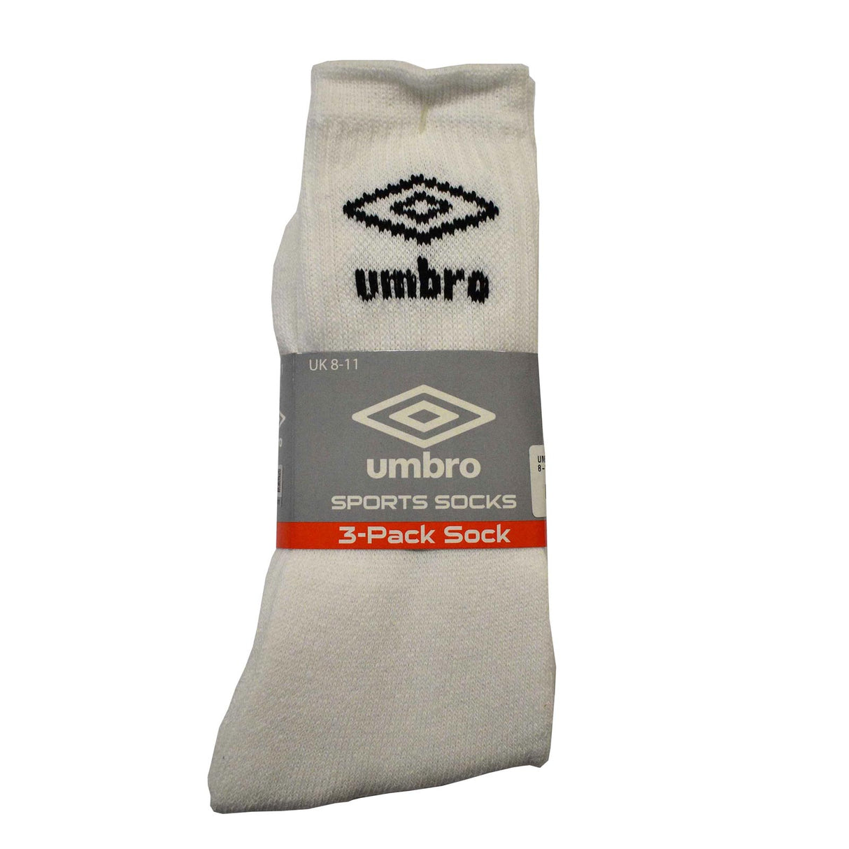 Umbro Sport Crew Sock 3 Pack White