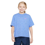 Nike Girls NSW Swoosh AOP Boxy Tee Blue