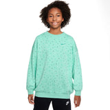 Nike Girls NSW Club Ovrszd Logo Crew Grn