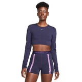 Nike Wmns NP DF Crop LS Femme Tee Purple