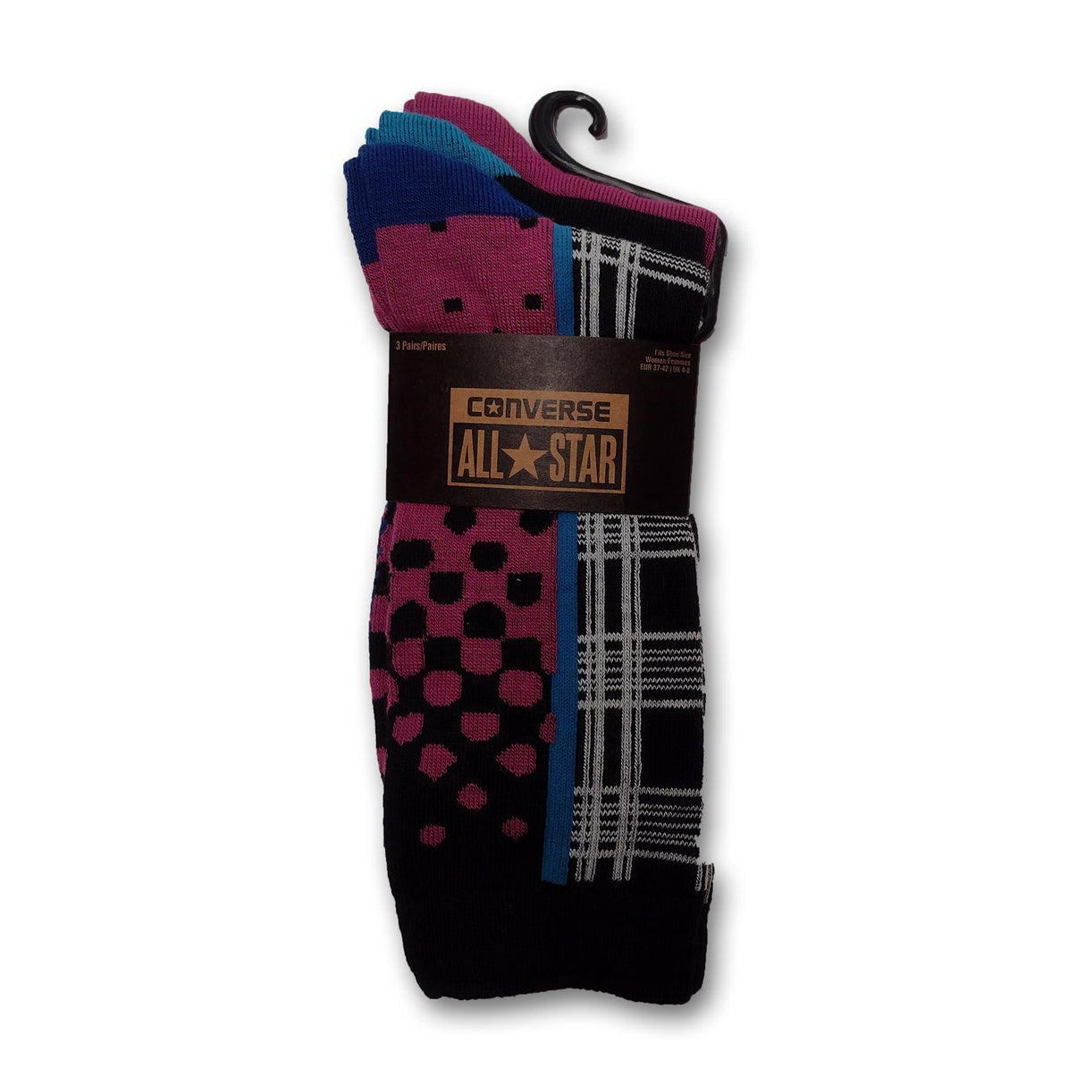 Converse Spli Pattern Wmn Socks Blk/Purp