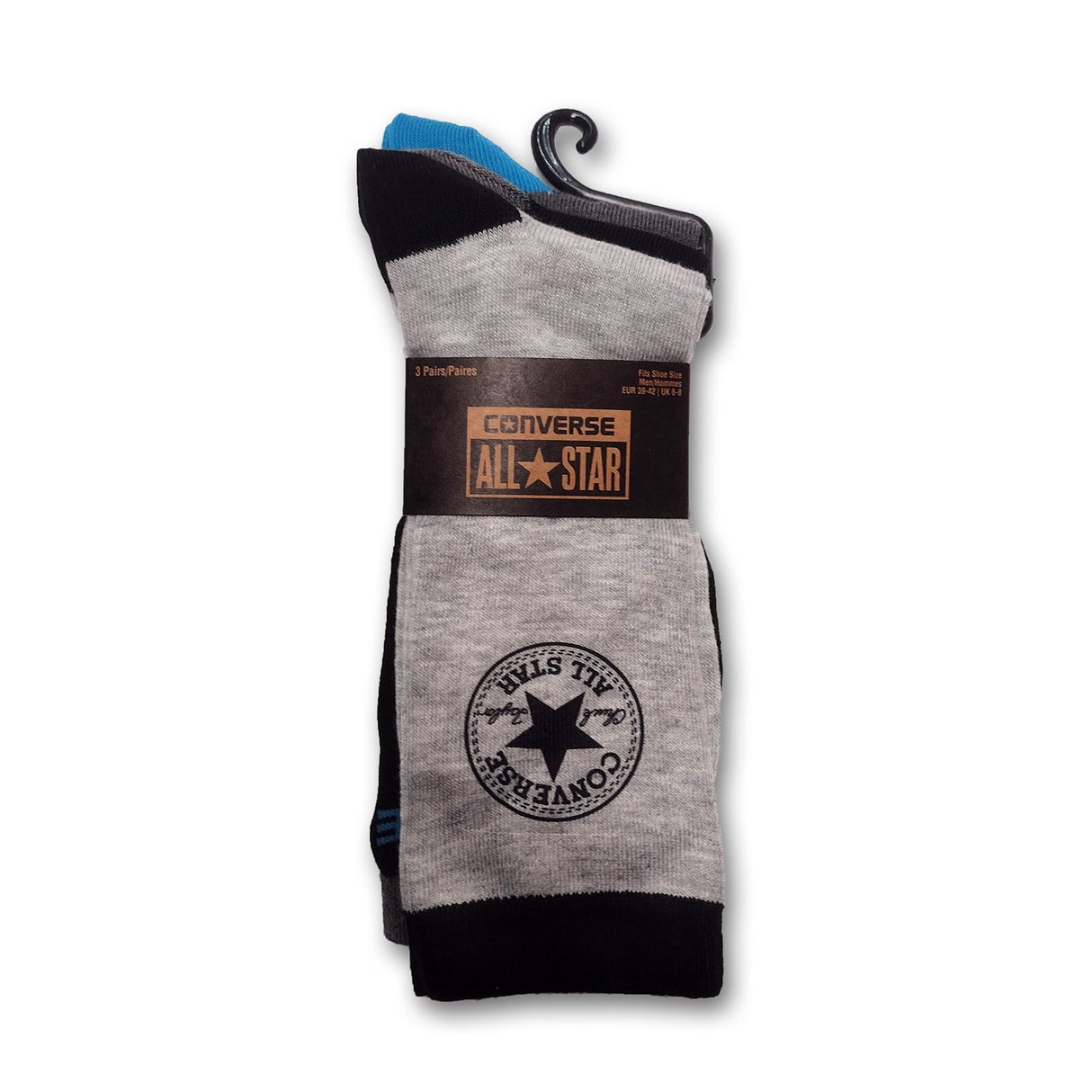 Converse Chuck Stamp Mens Socks Grey/Blk