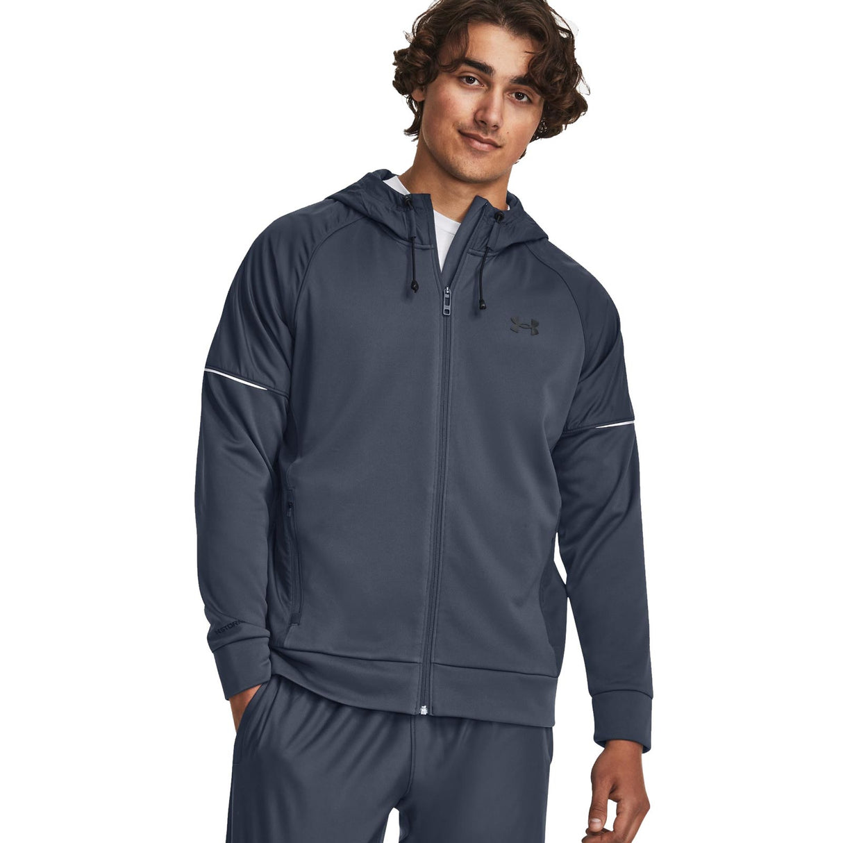 UA Mens AF Storm FZ Hoodie Grey