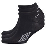 Umbro 3 Pack Trainer Socks Adult Black