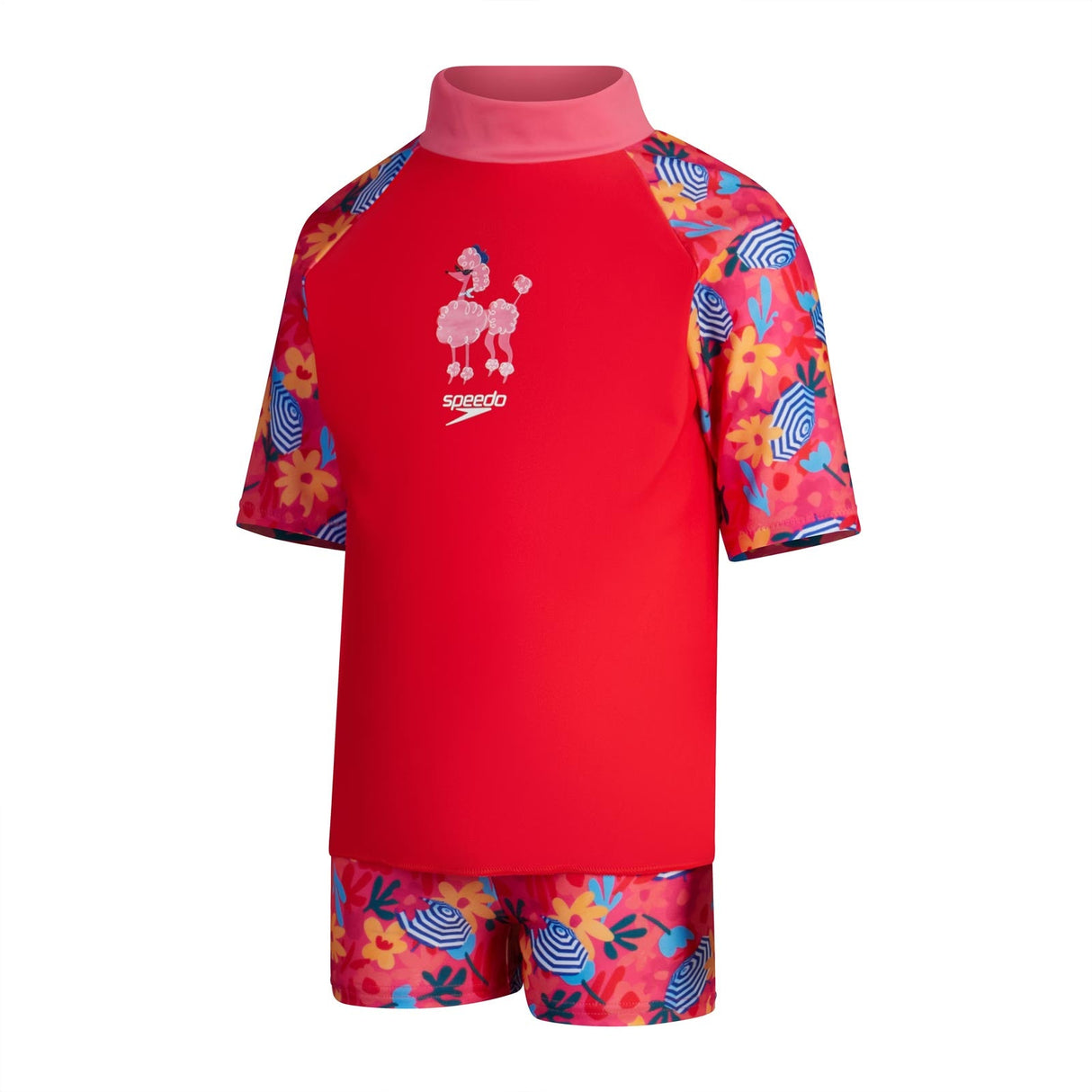 Speedo Girls Digi SS Rash Top Set Pink