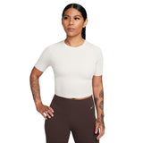 Nike Wmns INF DF SS Top Rib Tee Brown