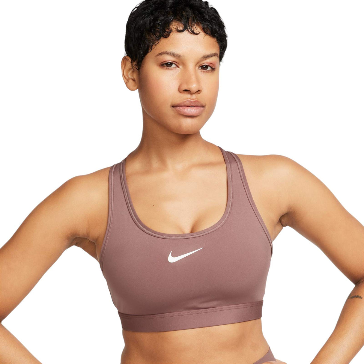 Nike Wmns Swoosh Med Sup Bra Brown