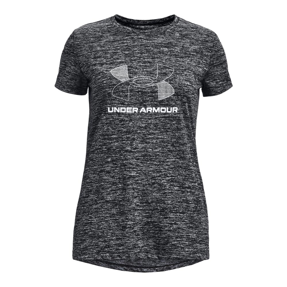 UA Girls Tech BL Twist SS Black
