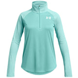 UA Girls Tech Graphic Half Zip Green