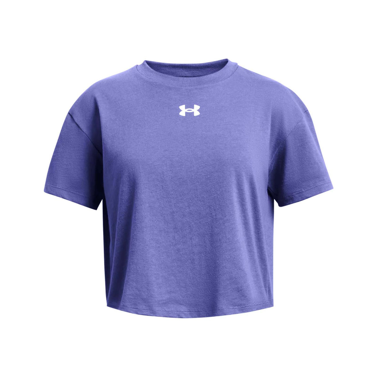 UA Girls Crop Sportstyle Logo SS Tee Pur