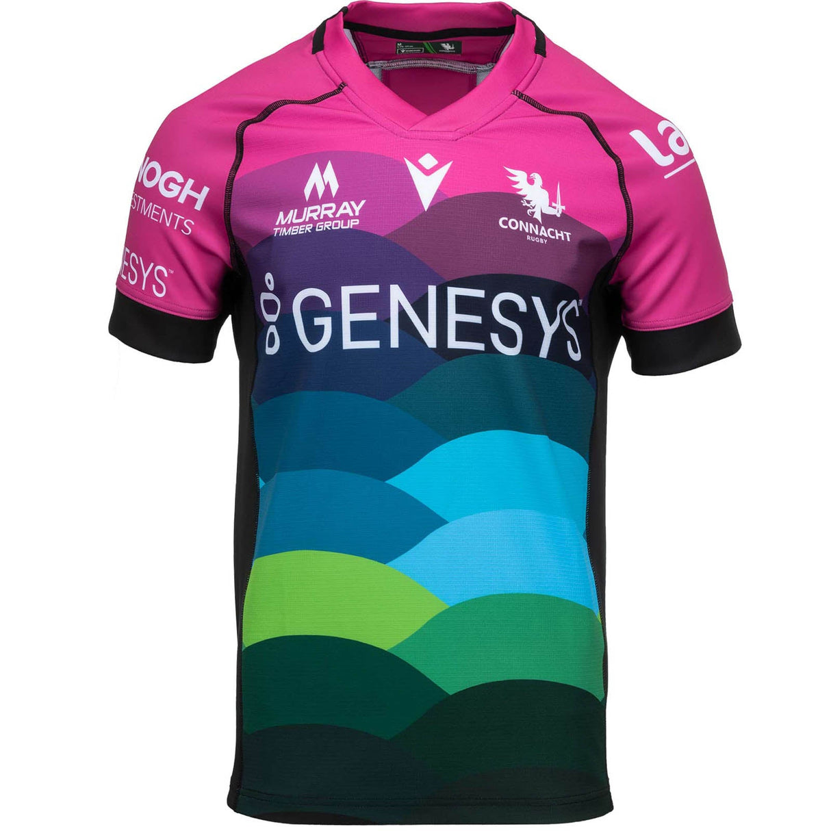 Macron Connacht 25 Kids Train Jersey Blk
