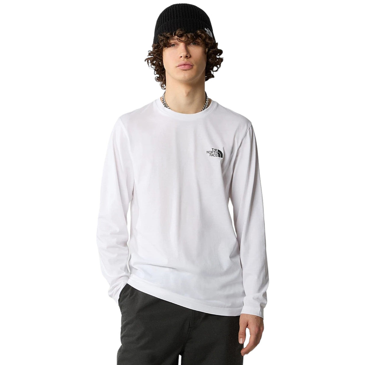 The Northface M LS SIMPLE DOME TEE White