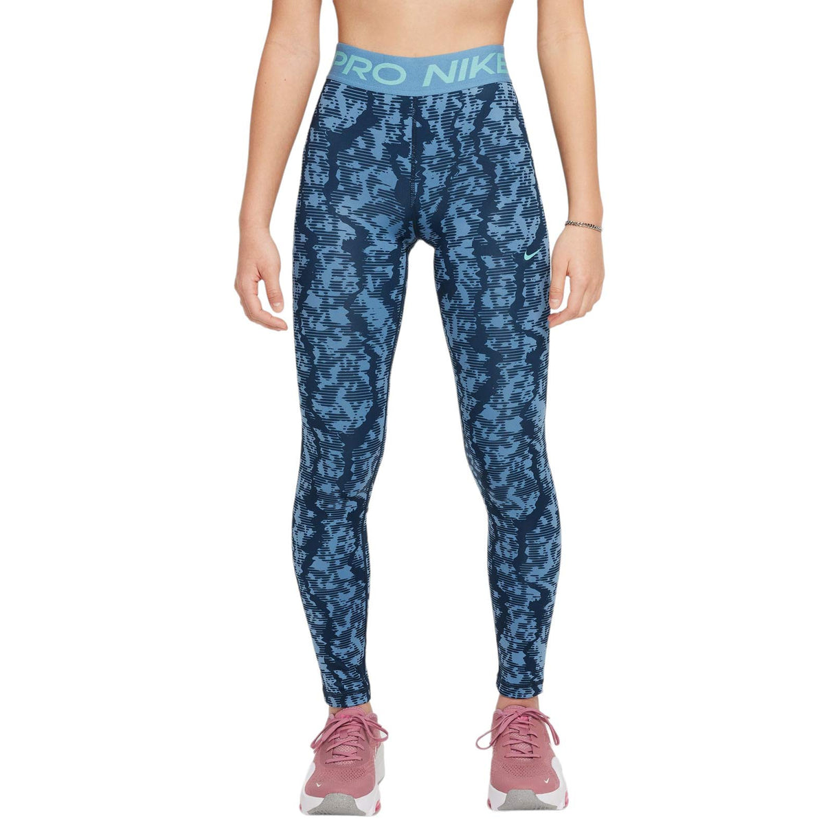 NIKE GIRLS DF TIGHT SPORT AOP Navy