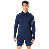 ASICS MENS ICON LS 1/2 ZIP NAVY