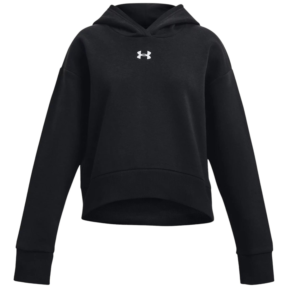 UA Girls Rival Fleece Crop Hoodie Black