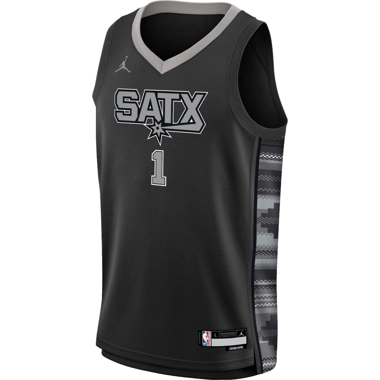 Nike Spurs Wembanyama 1 Kid Stmn Jsy Blk