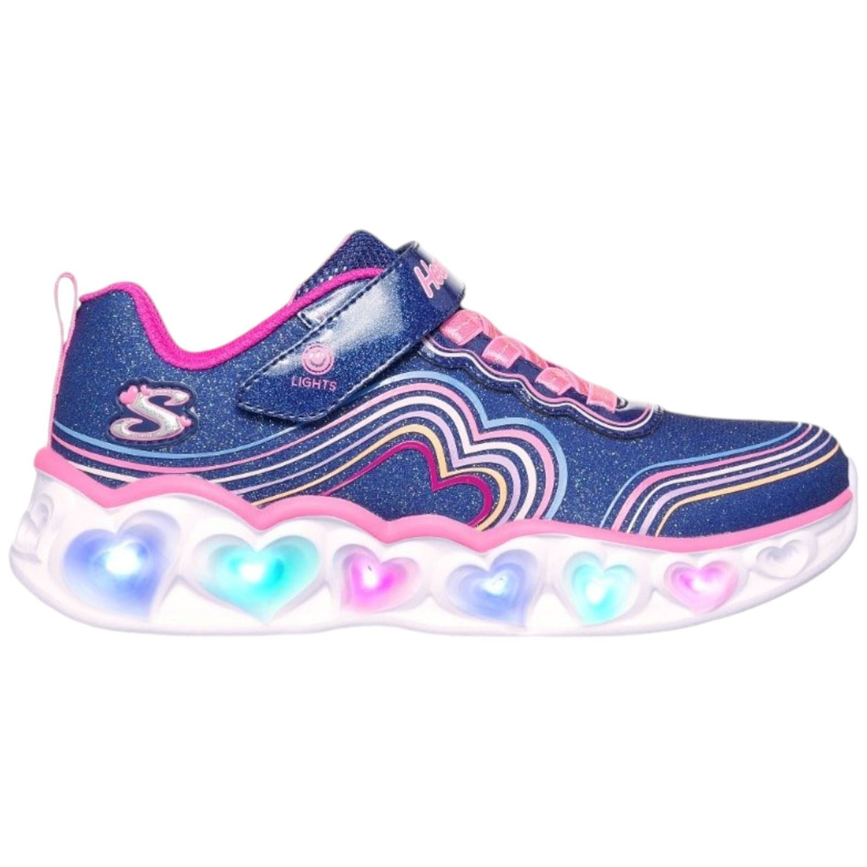 Skechers Girls Heart Light Retro Navy