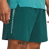 UA Mens Woven Wordmark Shorts Blue