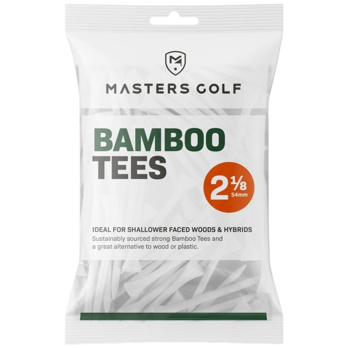 Masters Bamboo Tees 2 1/8 Bag 25 White