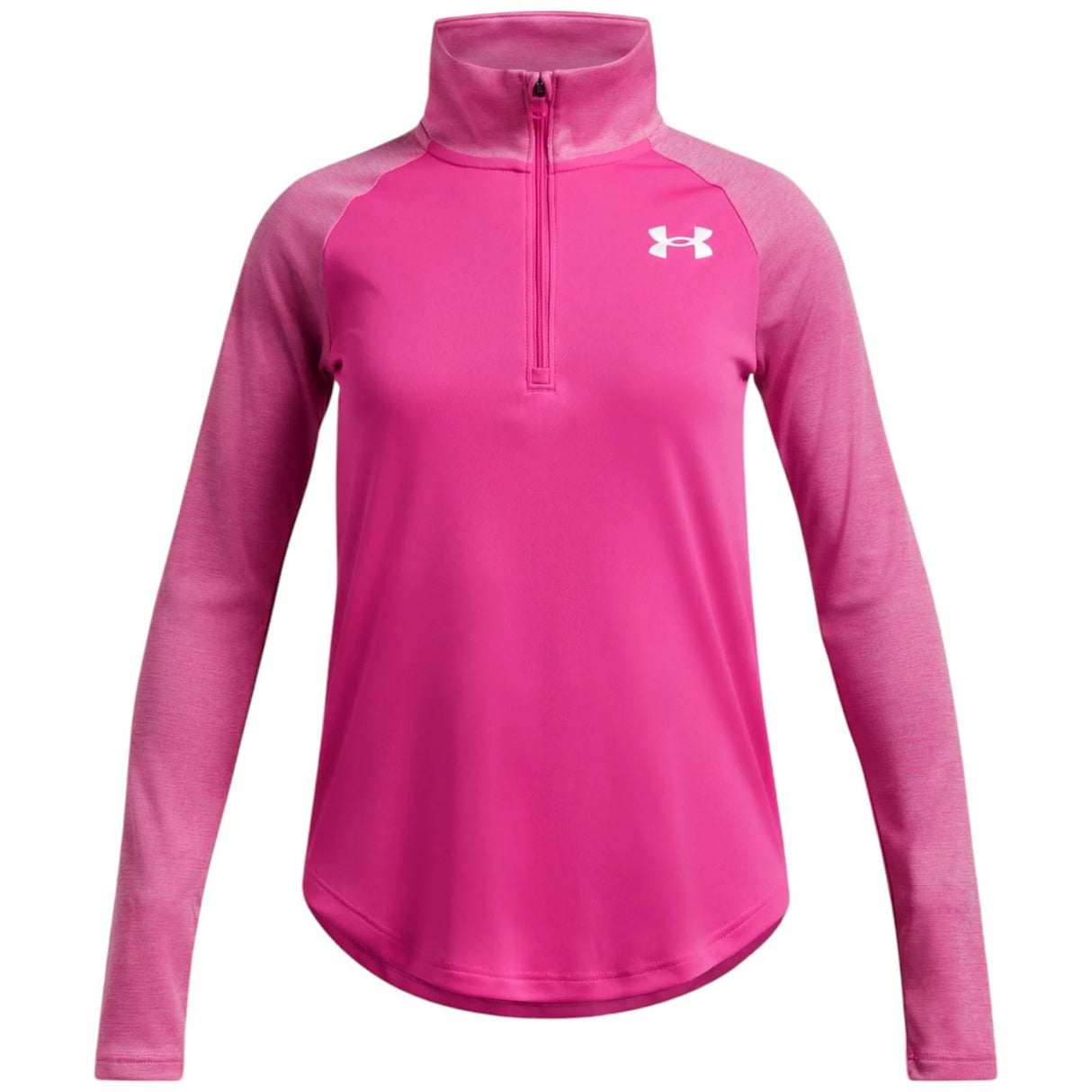 UA Girls Tech Graphic Half Zip Pink