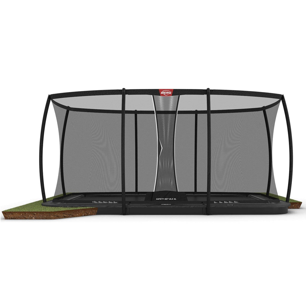 BERG Ultim Elite FlatGround 500 Trampoline Grey + Safety Net DLX XL