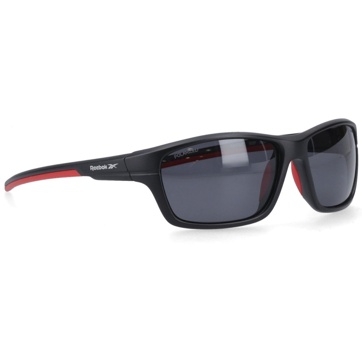 Reebok Unisex Reebok Score Polarised Black/Red Wrap Sunglasses RBK5027 002P Matt Black/Red