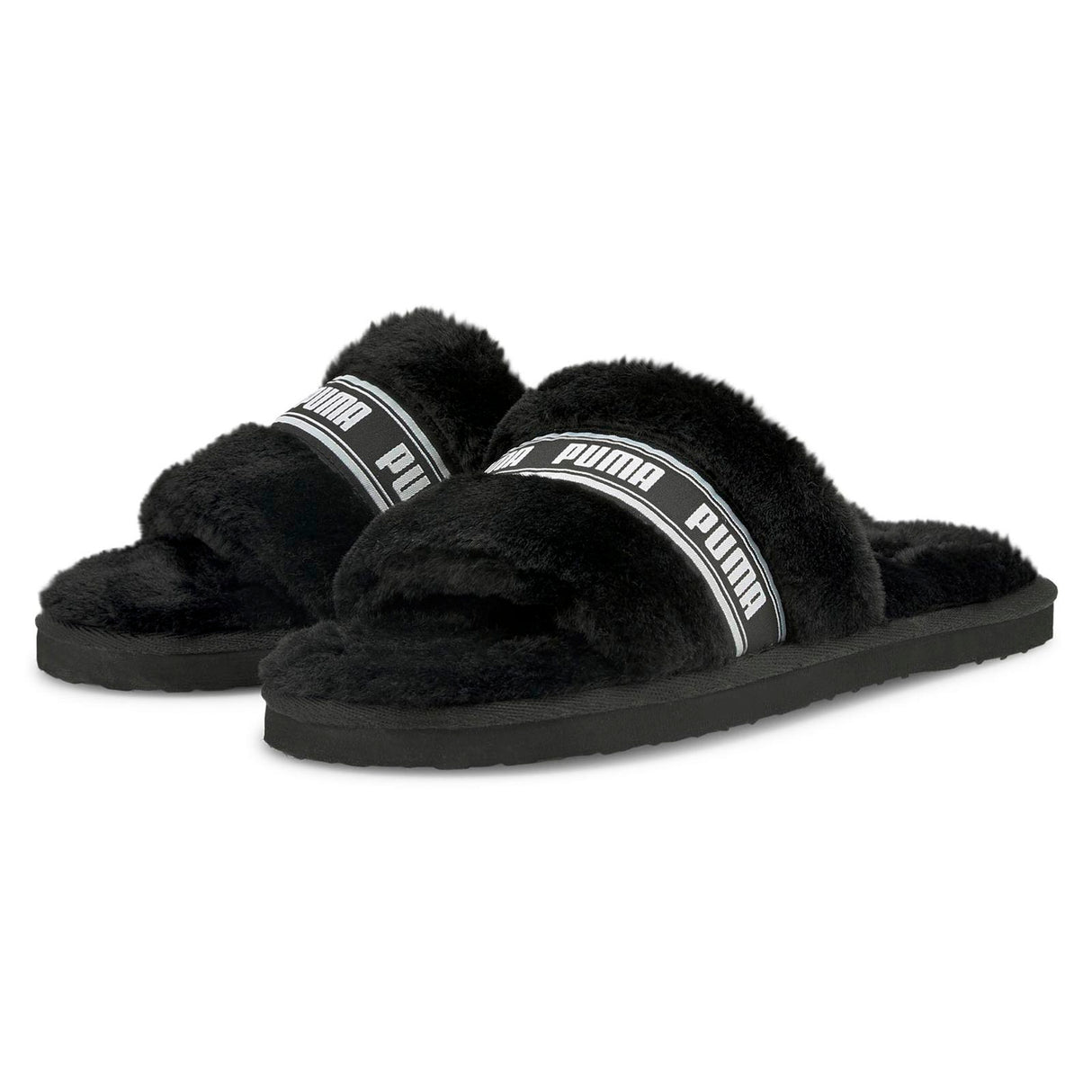 PUMA FLUFF KIDS UNISEX SLIPPERS BLACK