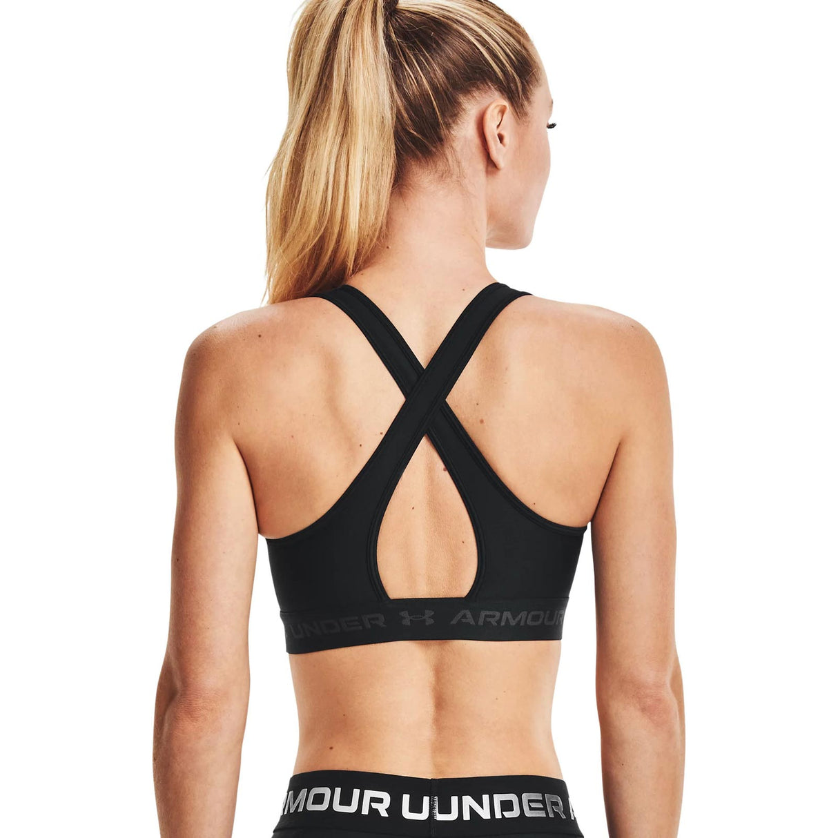 UA CROSS BACK Mid Bra Black
