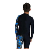 Speedo Printed Long Sleeve Rash Top Blac