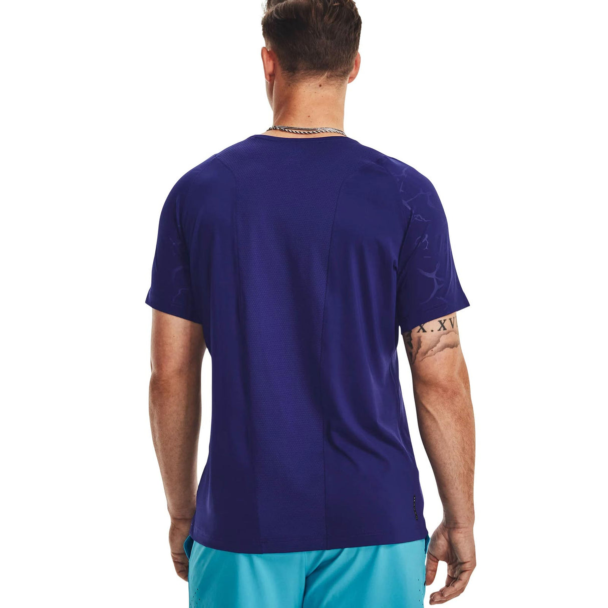UA Mens Rush Emboss SS Tee Blue