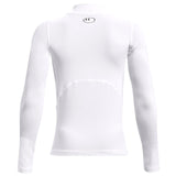 UA BOYS HG ARMOUR MOCK LS WHITE