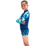 SPEEDO BOY PRNTED LNG SLEEVE RSH TOP NVY