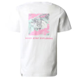 TNF Girls S/S Relaxed Redbox Tee White