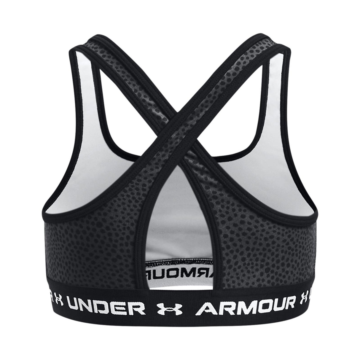 UA Kids Crossback Mid Printed Bra Black